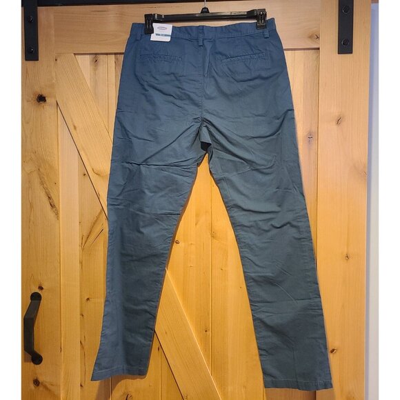 New! Old Navy Pants Men 33x32  Lightweight Khakis Preppy Bodies of Water Blue - Picture 2 of 13